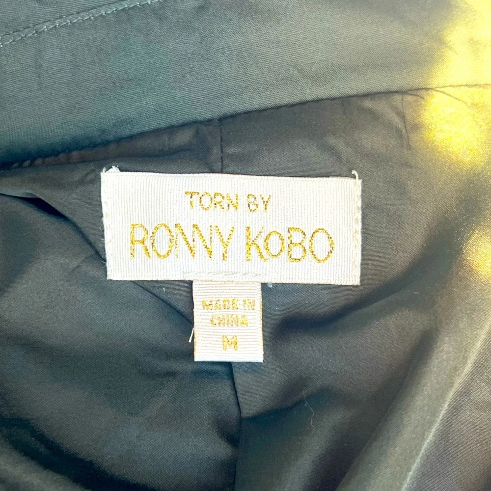 NWOT Torn by Ronny Kobo ANOK BLAZER forest combo Medium oversized,plaid,neutrals